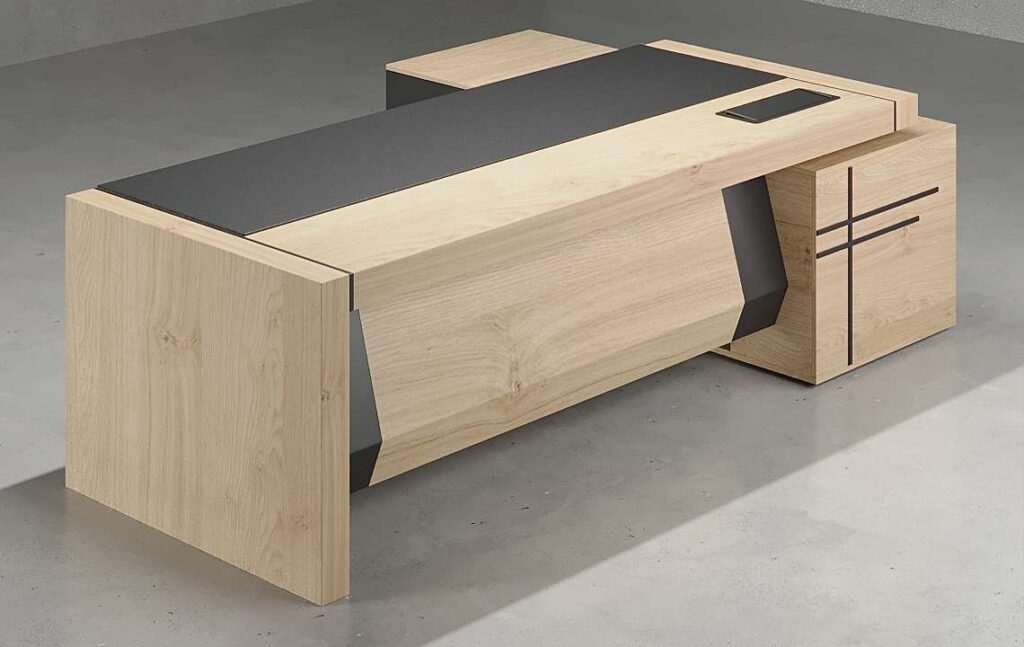 Zeni L Shaped CEO Executive Desk - Офисная мебель Дубай