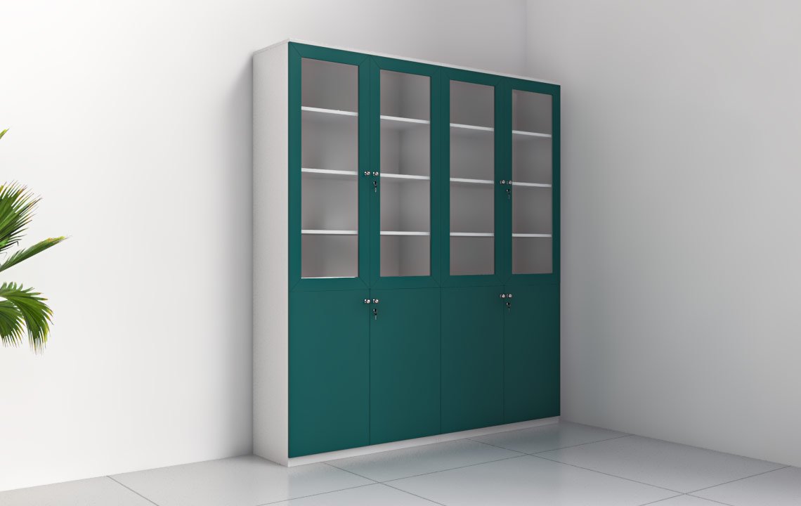 Turnkey Office Furniture Dubai | Full Office Setup | Quad Filing Cabinets With Glass Door | Highmoon Office Furniture. Get turnkey office furniture solutions in Dubai at affordable prices! Full office setup with modern designs. Shop Highmoon’s best packages!