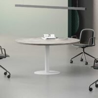 Nade Round Meeting Table - Elegant Design for Modern Offices Nade Round Meeting Table White Leg