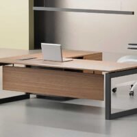 Nade L Shaped Executive Desk (Closed type) (Black Leg) - Highmoon Office Furniture Manufacturer and Supplier