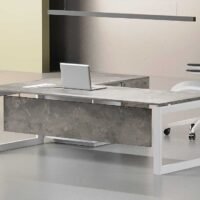 Nade L Shaped Executive Desk (Closed type) (Black Leg) - Highmoon Office Furntiure Manufacturer and Supplier