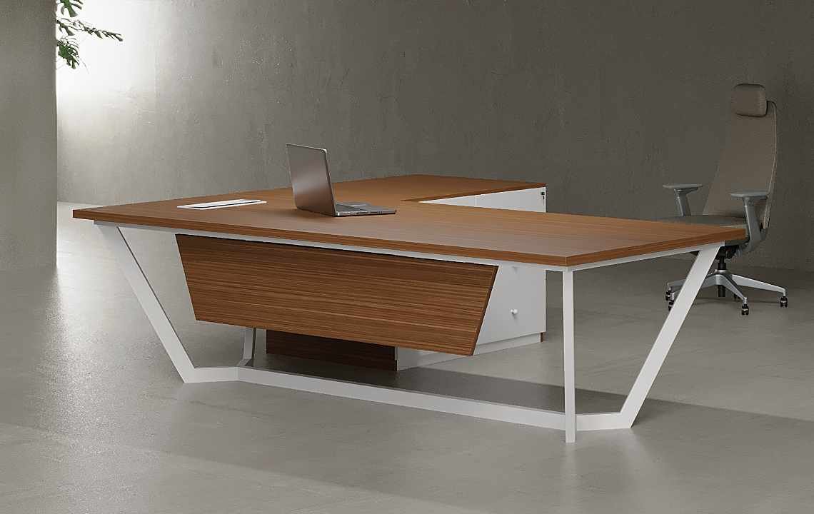 Snow L Shaped Executive Desk