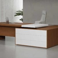 Drad L Shaped Executive Desks : Stylish and Functional Furniture Drad L-Shaped Executive Desk in White