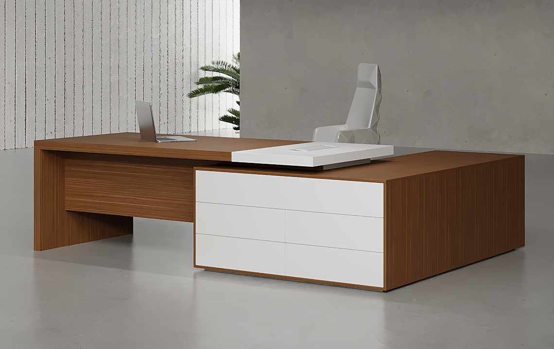 Drad L Shaped Executive Desks : Stylish and Functional Furniture Drad L-Shaped Executive Desk in White