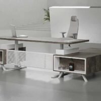 Engro Ergonomic Executive Desk with White Legs – Luxury and Comfortable Office Desk