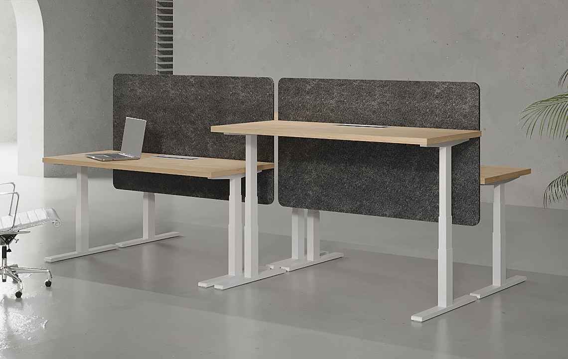 Ergo 4 Person Ergonomic Workstation (White Leg)