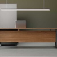 Nade L Shaped Executive Desk (Closed type) (Black Leg)