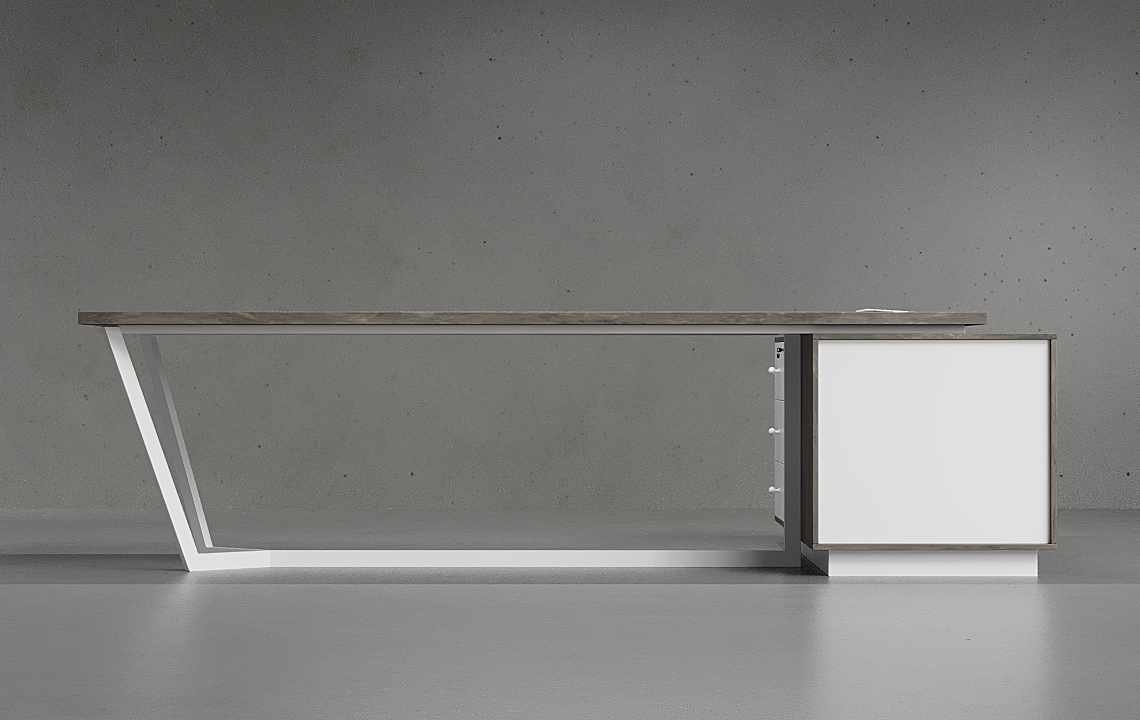 Jade L Shaped Executive Desk (White Leg)