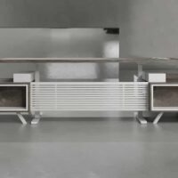 Engro Ergonomic Executive Desk (White Leg)