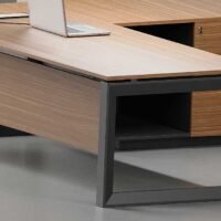 Nade L Shaped Executive Desk (Closed type) (Black Leg)