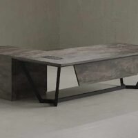 Snow L Shaped Executive Desk (Black Leg)