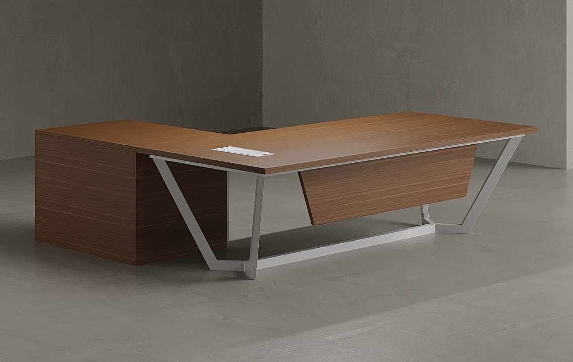 Snow L Shaped Executive Desk