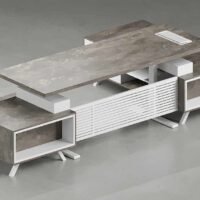 Engro Ergonomic Executive Desk (White Leg)