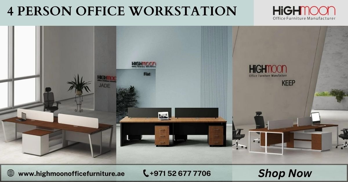 4 Person Office Workstation - Workstation Cluster in Dubai, UAE