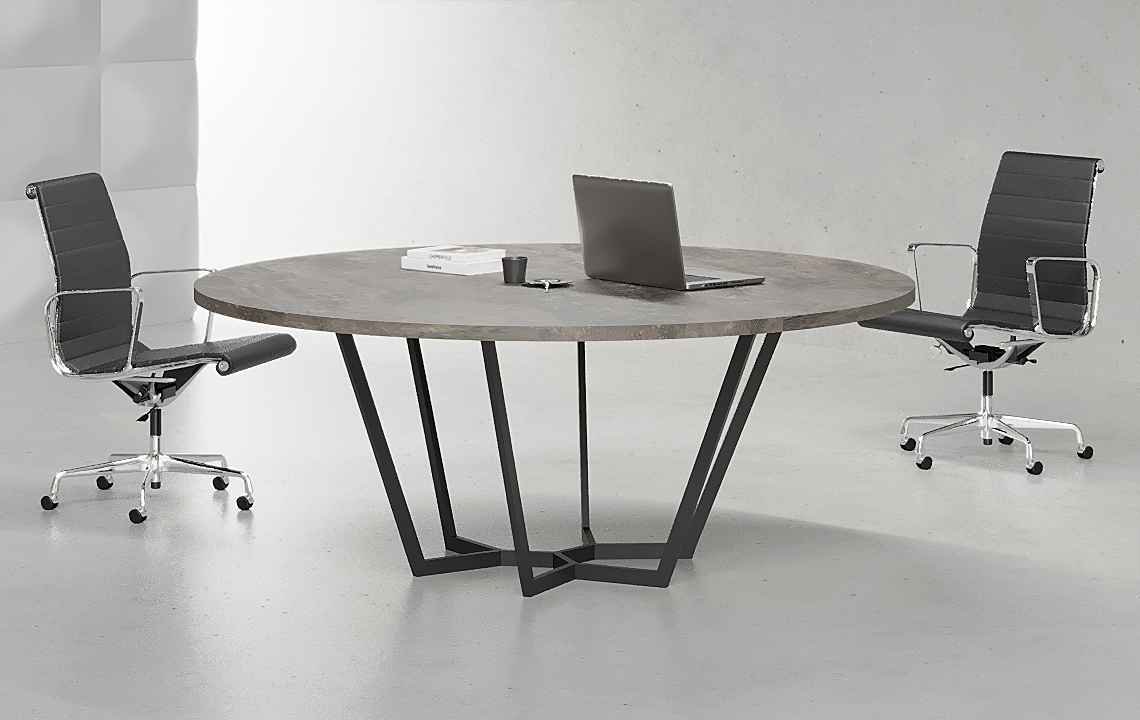 Jade Round Meeting Table Black Leg
