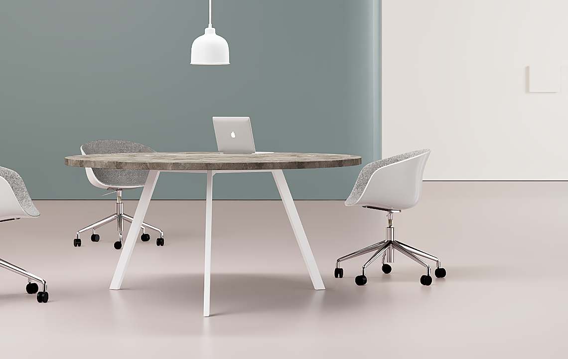 Orange Round Meeting Table