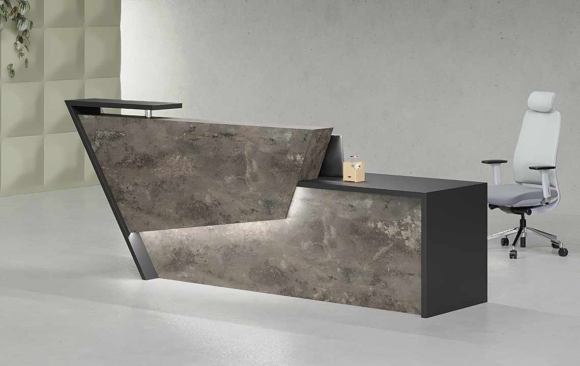 Jade Reception Desk Black Leg