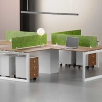 Nade 4 Cluster L Shaped Workstation (Close Type)