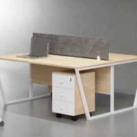 Jade 2 Cluster Workstation White Leg : Elegant Office Design Jade 2 Cluster Workstation (White Leg)