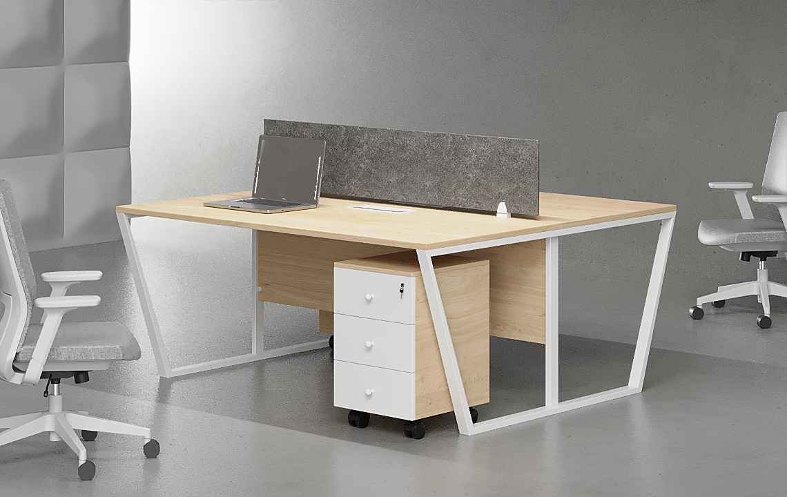 Jade 2 Cluster Workstation White Leg : Elegant Office Design Jade 2 Cluster Workstation (White Leg)