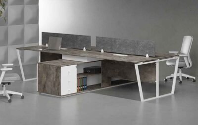 Jade 4 Cluster L Shaped Workstation