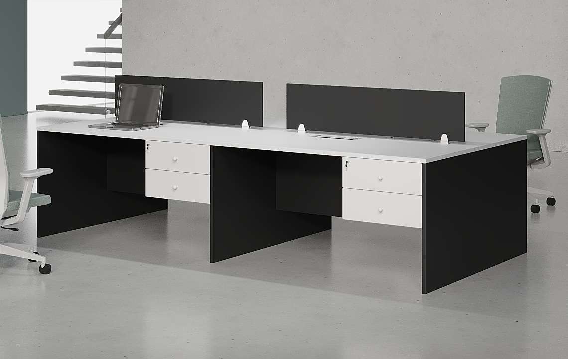 Eco 4 Cluster Workstation: Modern Office Solution for Collaboration Eco 4 Cluster Workstation