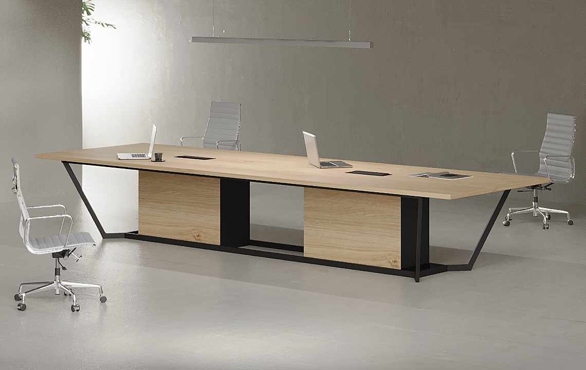 Snow Boardroom Table (Black Leg) - Highmoon Office Furniture Manufacturer and Supplier