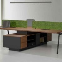 Bud 4 Cluster L Shaped Workstation Black