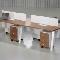 Bend 4 Cluster Workstation White | Modern Office Solution in Dubai Bend 4 Cluster Workstation