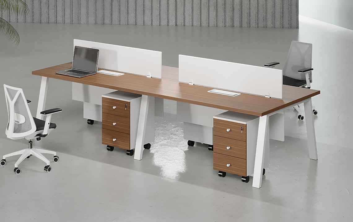 Bend 4 Cluster Workstation White | Modern Office Solution in Dubai Bend 4 Cluster Workstation