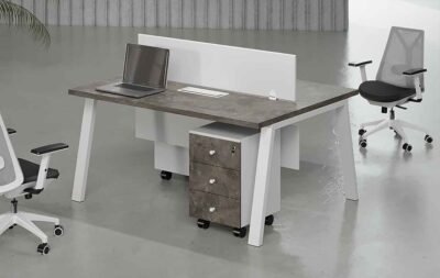 Bend 2 Cluster Workstation (White Leg)