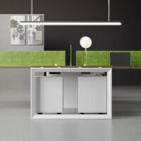 Nade 4 Cluster L Shaped Workstation (Close Type)