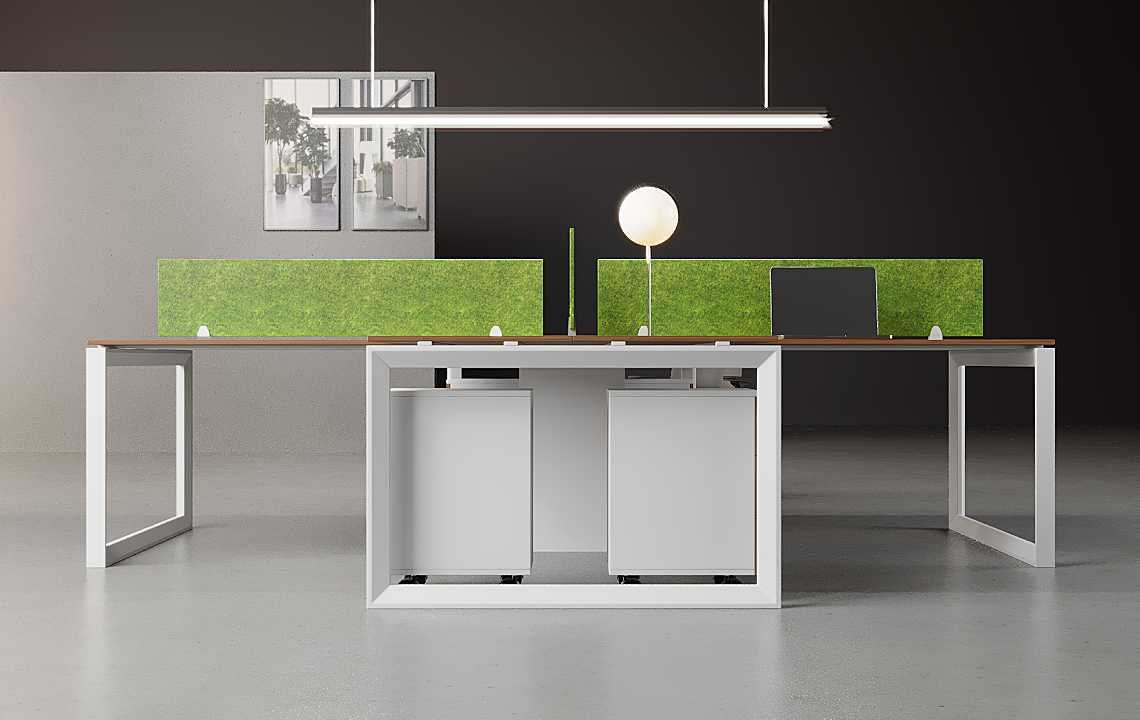 Nade 4 Cluster L Shaped Workstation (Close Type)