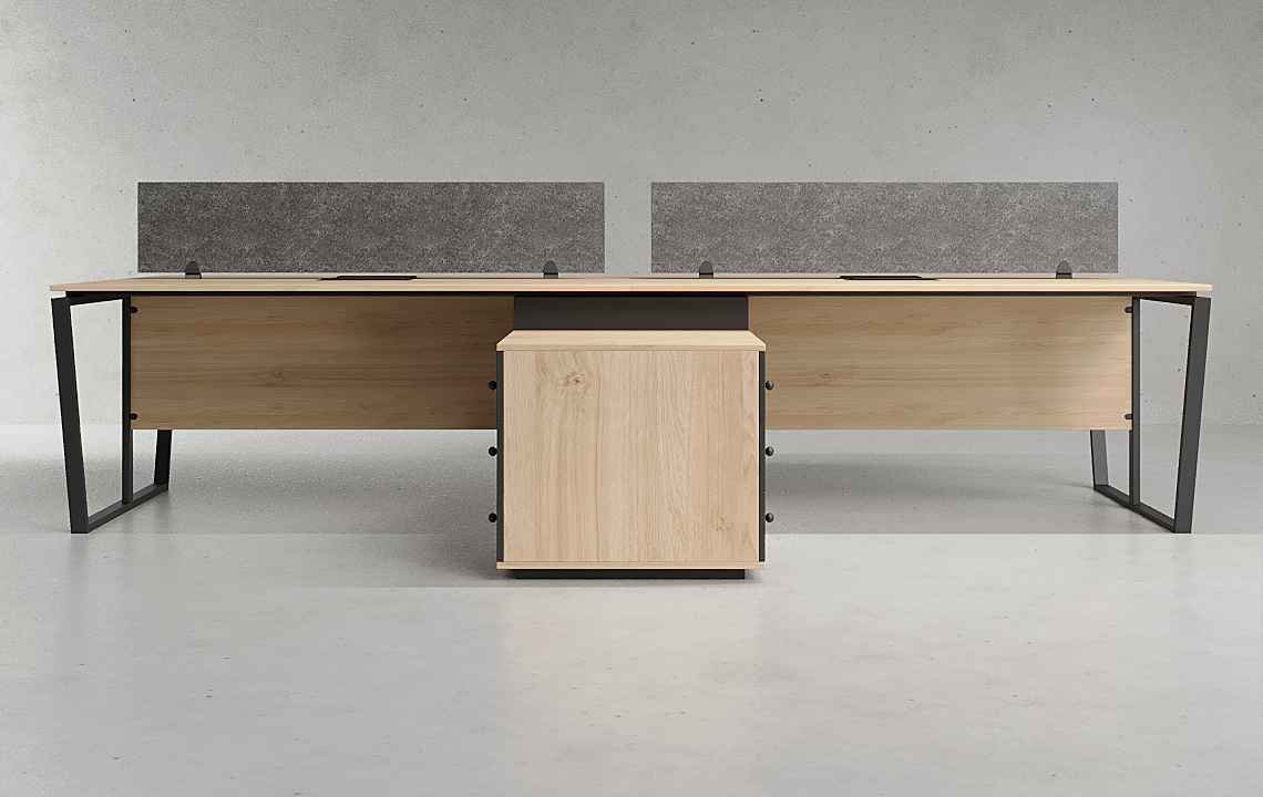 Jade 4 Cluster L Shaped Workstation