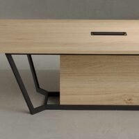 Snow Boardroom Table (Black Leg)