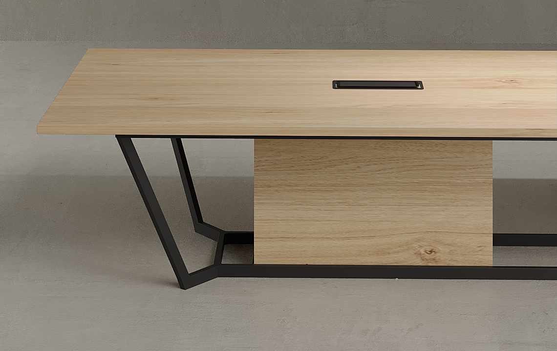 Snow Boardroom Table (Black Leg)