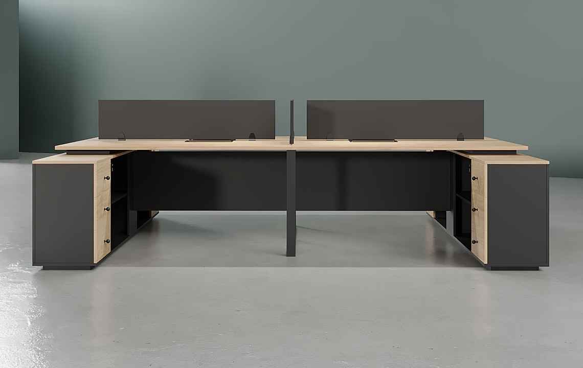 Kai 4 Cluster L Shaped Workstation Kai 4 Cluster L Shaped Workstation