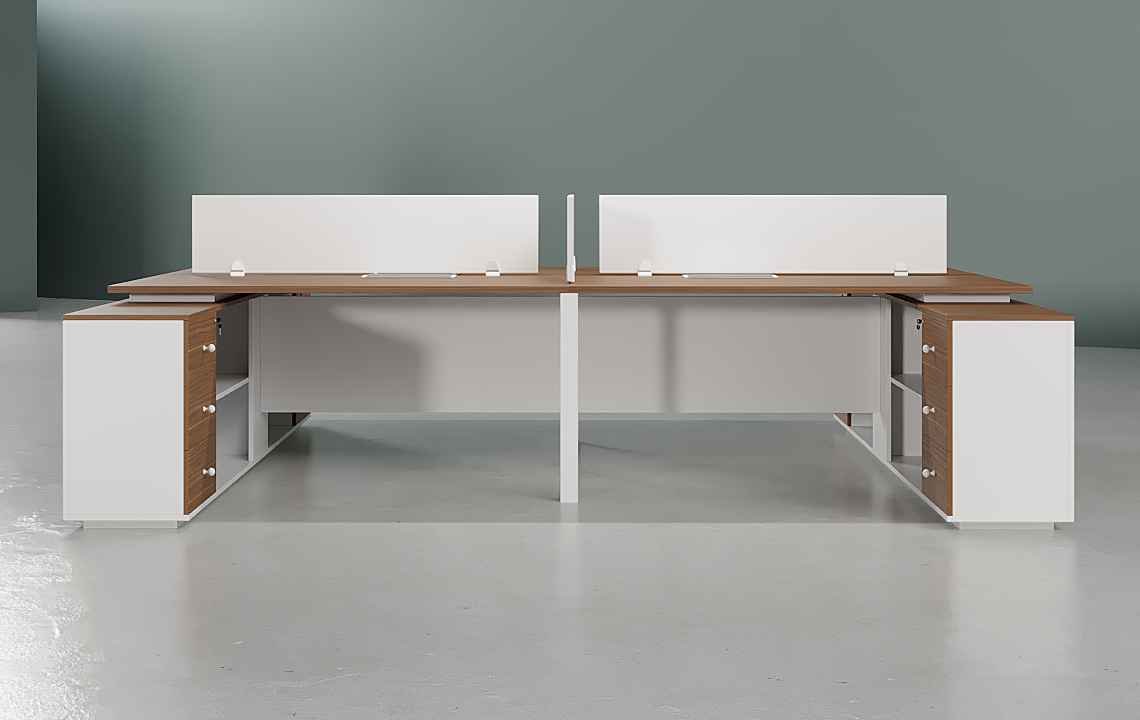 Kai 4 Cluster L Shaped Workstation