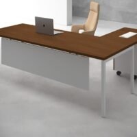 Tron L Shaped Executive Desk v2 Open Type White Leg