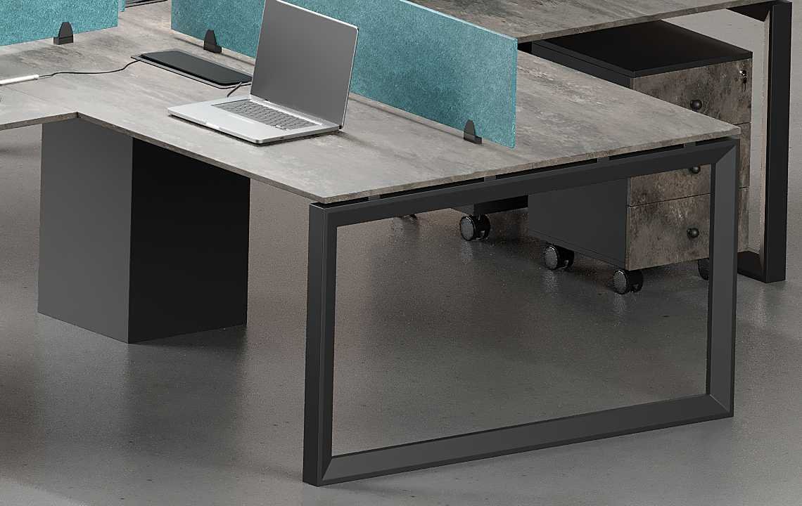 Nade 4 Cluster L Shaped Workstation (Close Type)