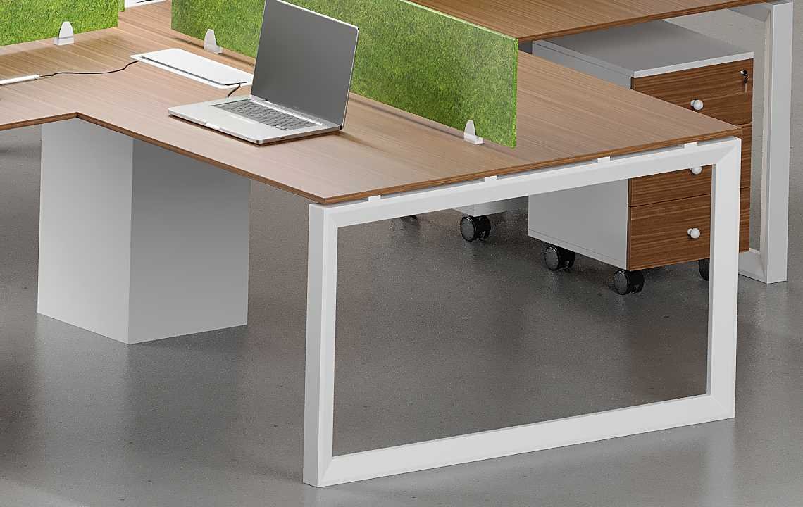 Nade 4 Cluster L Shaped Workstation (Close Type)