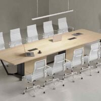 Snow Boardroom Table (Black Leg)