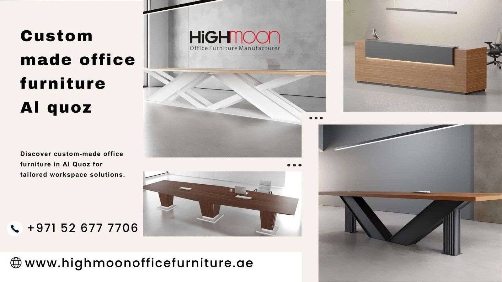 Discover custom-made office furniture in Al Quoz for tailored workspace solutions.