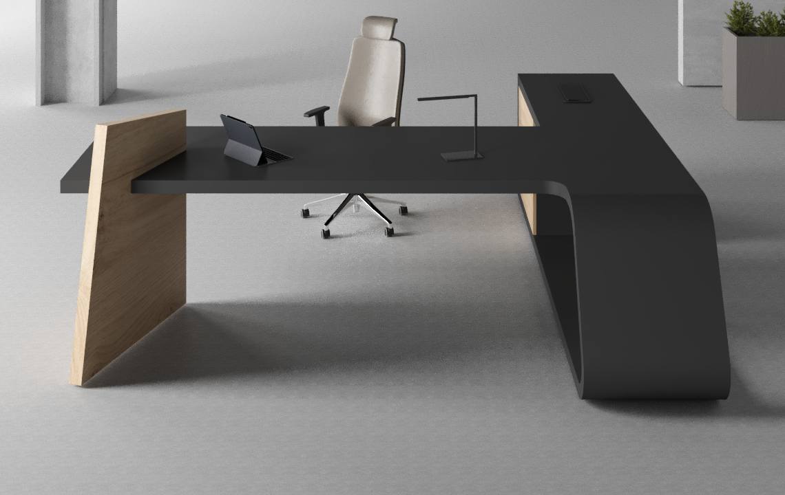 LOGO L Shaped CEO Executive Desk | Highmoon Furniture