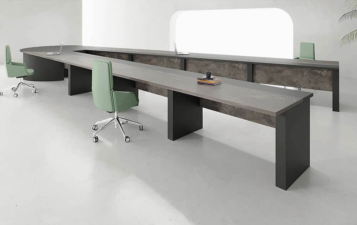 Pine U-Shaped Boardroom Table