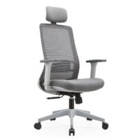 Executive Chair in Grey Ergonomic grey executive chair with adjustable settings and sleek design.