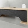 Kero L Shaped CEO Executive Desk Black for executive offices in Dubai.