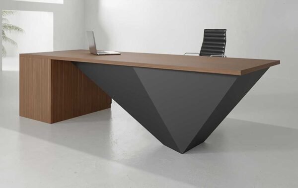 Nura Straight CEO Executive Desk Black with lockable drawers and cable management, designed for modern executive offices in Dubai.