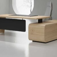 Rivo L Shaped CEO Executive Desk Black