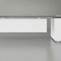 Tron V2 Straight Executive Desk (Open Type) (White Leg)